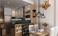 Beautiful ecstatic model apartment kitchen extremely comfortable for young families